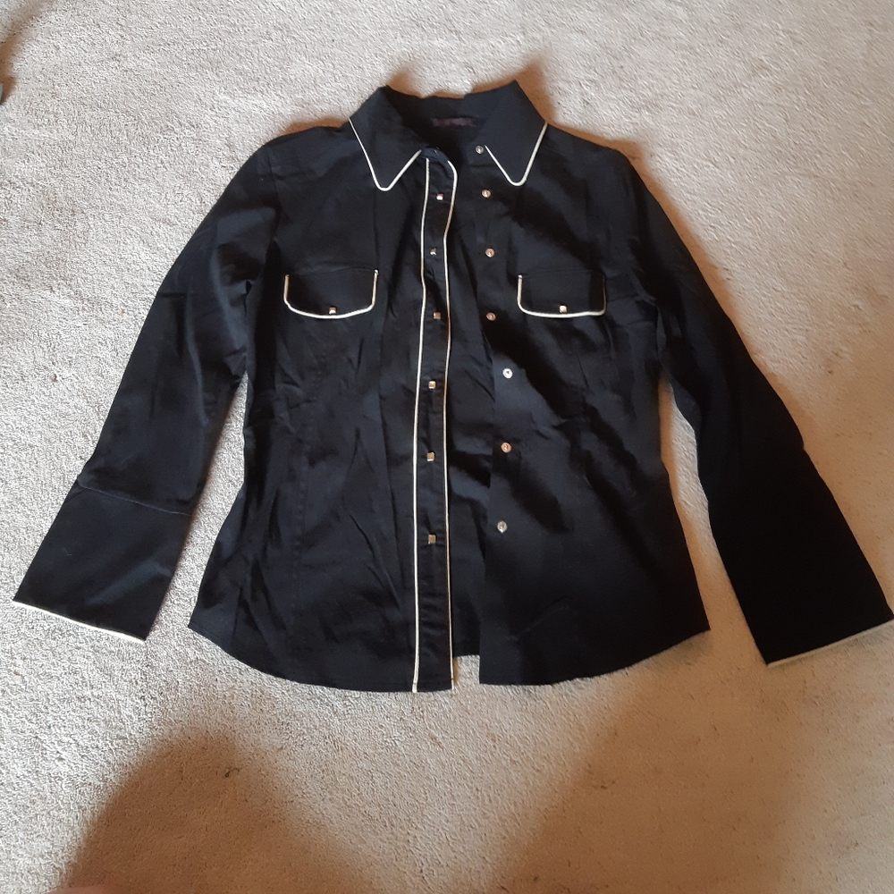 Black button-up shirt
